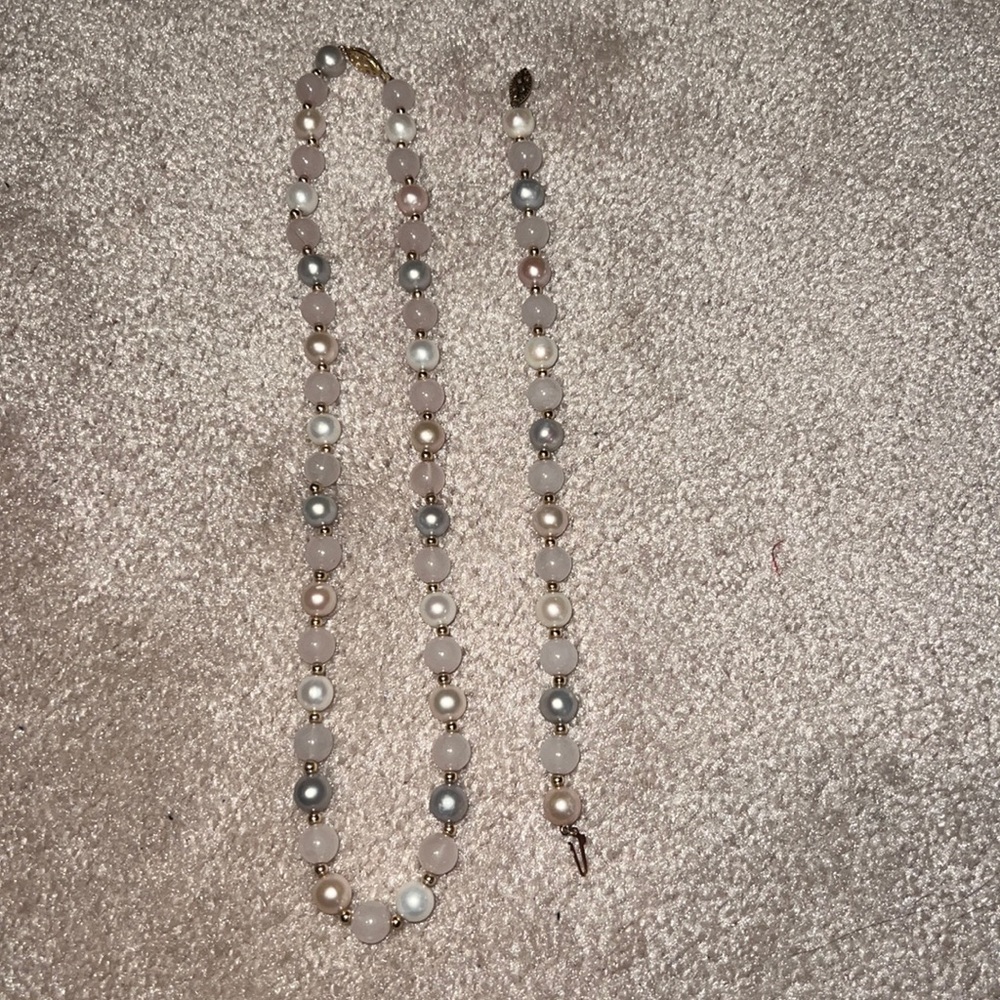 SET! Pearl-like Necklace and Bracelet